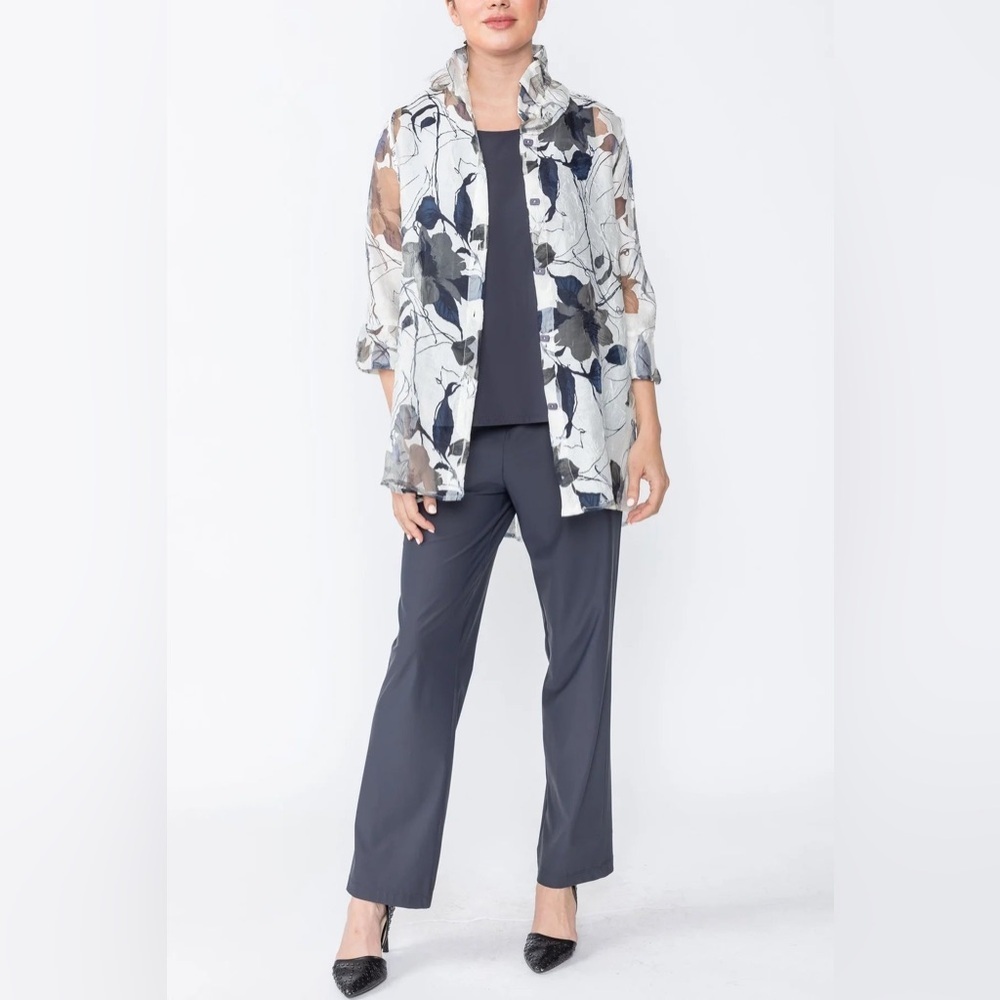❤️ IC COLLECTION Sheer Floral Blouse - Black, White, Gray